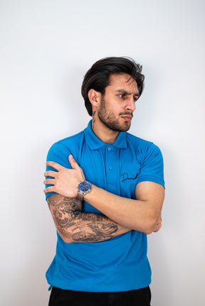 Blue Pique Basic Polo